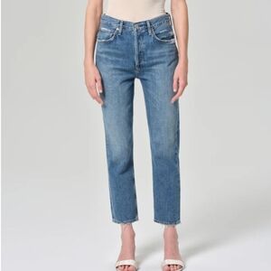 AGOLDE Riley High Rise Straight Crop Jeans